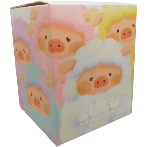 LuLu the Piggy Rainbow Sheep Plush Blind Box retail packaging box with pastel sheep character artwork