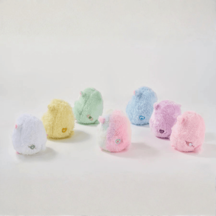 LuLu the Piggy Rainbow Sheep Plush Blind Box angled rear display showing the soft pastel sheep plush figures