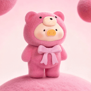Lulu the Piggy Teddy Mini 2 Ore Collection flocked pink teddy mini figure
