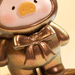 Close-up of Lulu the Piggy Teddy Mini 2 Ore Collection metallic bow detail