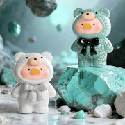 Lulu the Piggy Teddy Mini 2 Ore Collection white and cracked turquoise style figures
