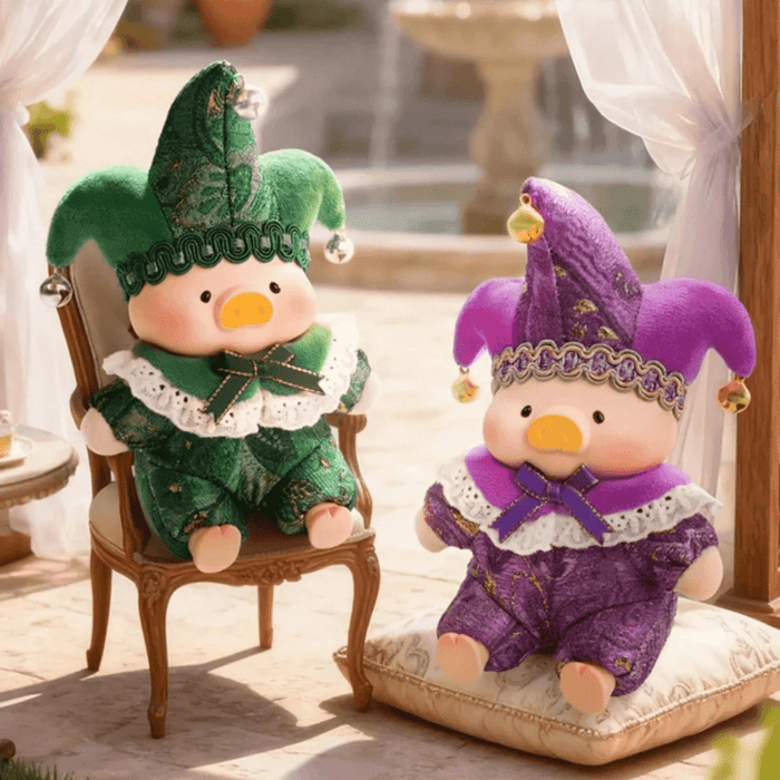 LuLu the Piggy Triangel Series Blind Box Embrace U and Wait for U plush figures displayed together