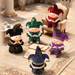 LuLu the Piggy Triangel Series Blind Box full collection display with all plush jester figures together