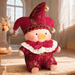 LuLu the Piggy Triangel Series Blind Box Love U plush figure in a red jester outfit with lace collar
