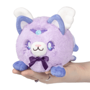 Front view of Squishable Alter Egos Magical Kitty Plush with lavender fur, wings, bow and magical forehead detail