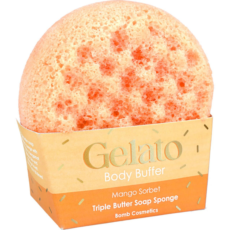 Mango Sorbet Gelato Body Buffer – Soap Inside Loofah Sponge - Something Different Gift Shop