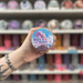 Marshmallow Clouds wax melt pot with pink cloud label