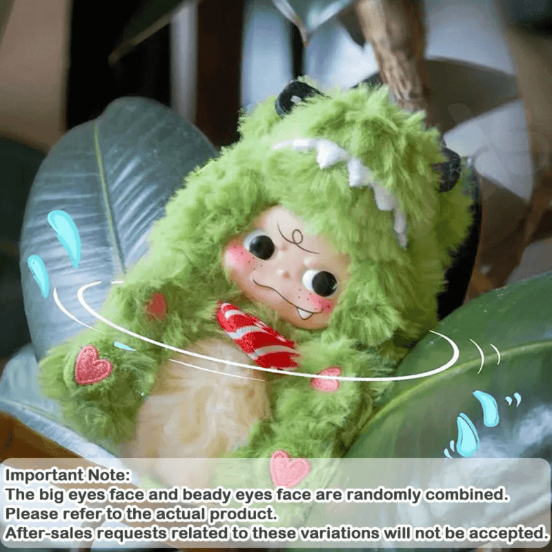 Little Crocodile plush pendant keyring with green suit and striped scarf from the Matchy Lacy series.