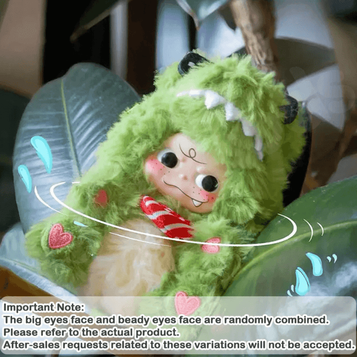 Little Crocodile plush pendant keyring with green suit and striped scarf from the Matchy Lacy series.