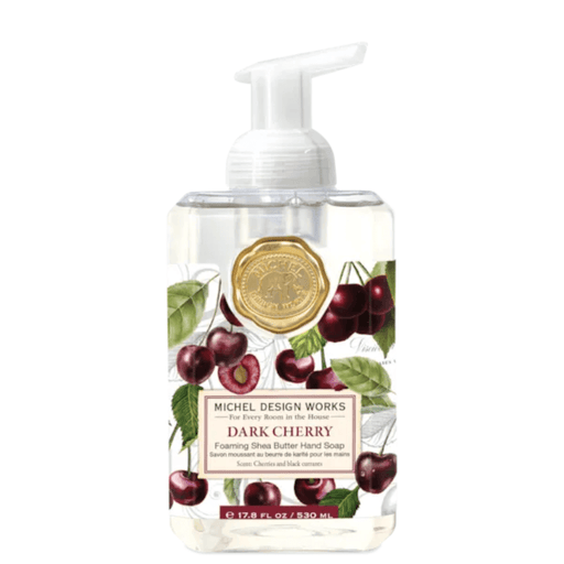 Michel Design Works Dark Cherry foaming hand soap 530ml bottle with cherry print label and pump