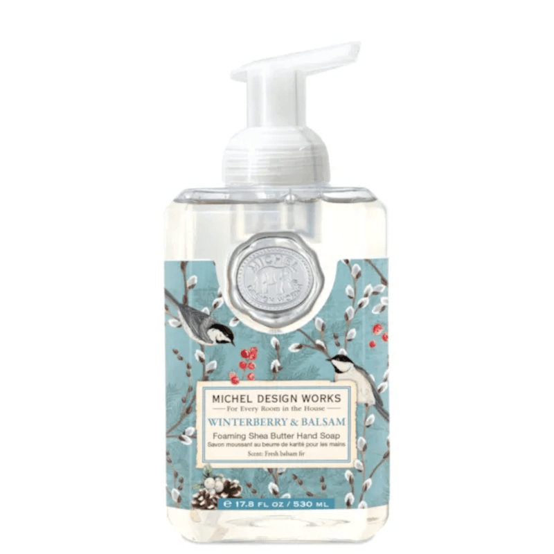 Michel Design Works Winterberry and Balsam foaming hand soap 530ml with winter bird design