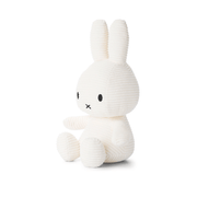 White Miffy corduroy plush toy 33cm by Bon Ton Toys side view