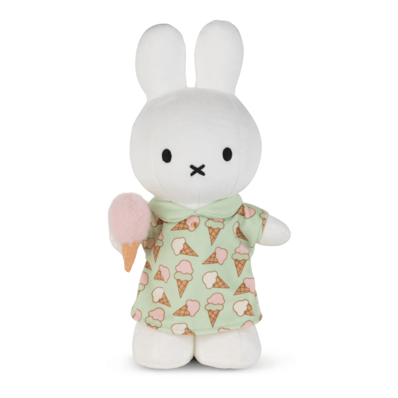 Miffy Ice Cream Dress 24cm plush toy by Bon Ton Toys front view