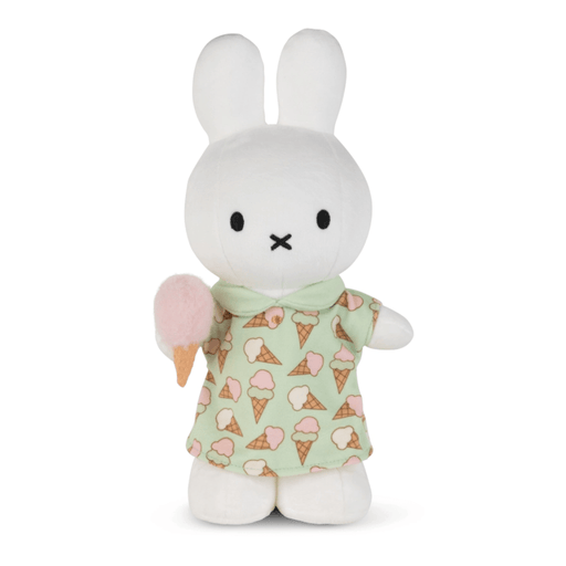 Miffy Ice Cream Dress 24cm plush toy by Bon Ton Toys front view
