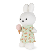 Miffy plush wearing mint green ice cream dress and holding pink ice cream