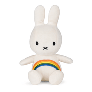 Miffy Rainbow Corduroy White 18cm plush toy by Bon Ton Toys front view