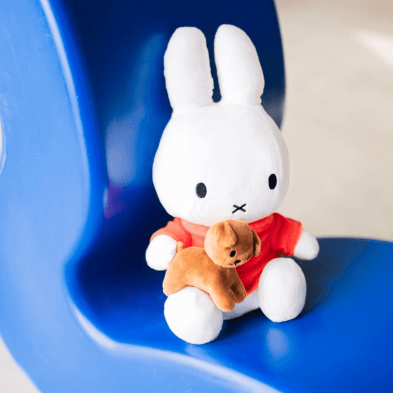 Miffy 33cm plush holding brown Snuffy toy by Bon Ton Toys