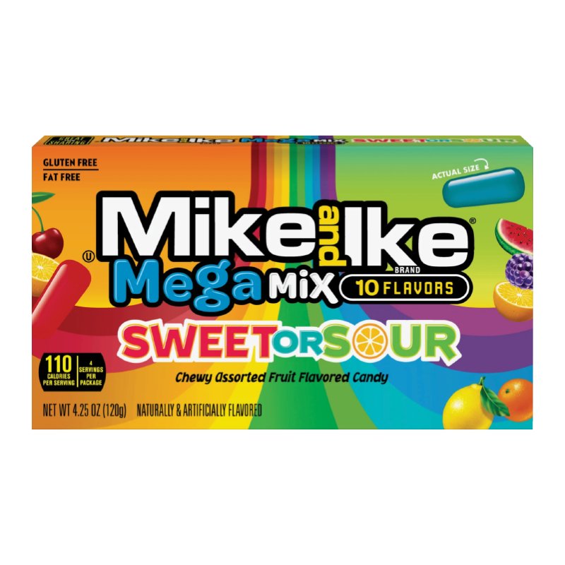 Mike & Ike Mega Mix Sweet or Sour 120g Theatre Box - Something Different Gift Shop