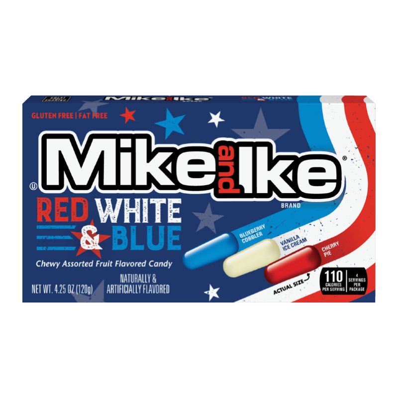 Mike & Ike Red White & Blue 120g Theatre Box - Something Different Gift Shop