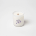 Milkjar Blueberry Tea coconut soy candle 8oz on a white background with Blueberry Tea label and wooden wick.