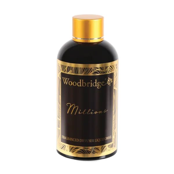 Millions reed diffuser refill bottle with spicy and woody fragrance, 200ml

