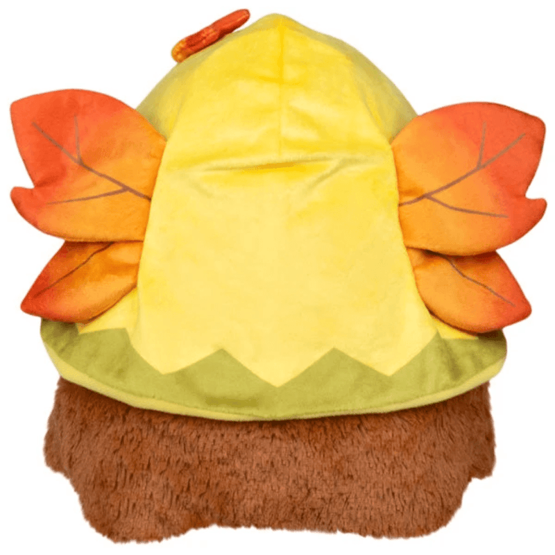 Rear view of Mini Squishable Autumn Fairy Plague Nurse showing orange leaf wings and golden-yellow hood