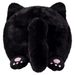 Back view of Mini Squishable Black Kitty plush showing tail and pink paw pads