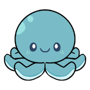 Illustration of the Mini Squishable Blue Baby Octopus character