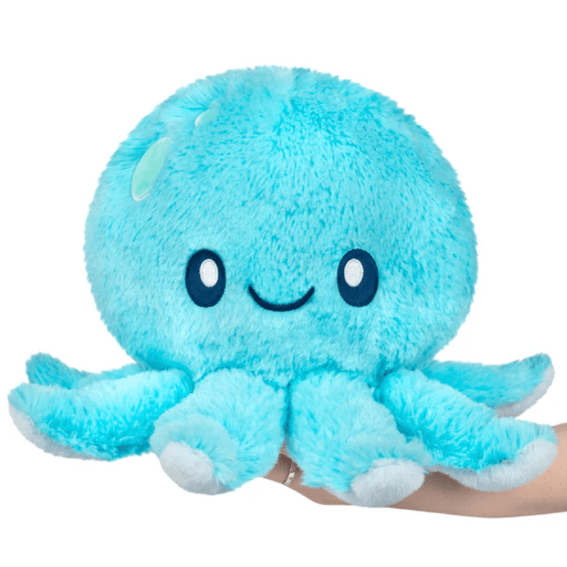 Front view of the Mini Squishable Blue Baby Octopus plush toy
