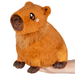 Mini Squishable Capybara plush toy front view in caramel brown with cute face on a white background