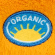 Organic citrus badge detail on Mini Squishable Citrus Capybara plush
