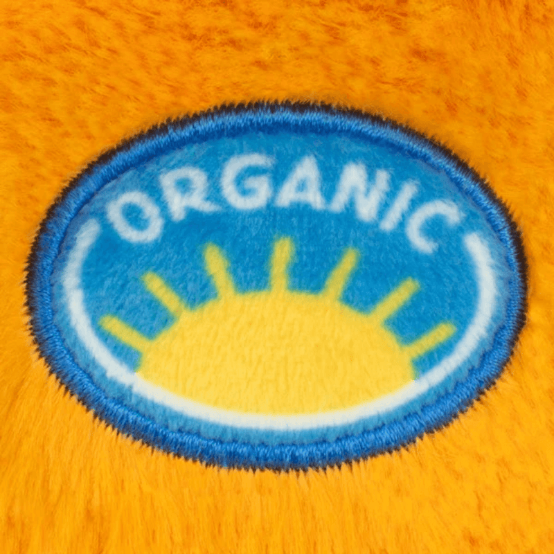 Organic citrus badge detail on Mini Squishable Citrus Capybara plush