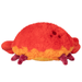 Back view of Mini Squishable Crab plush toy showing fluffy red and orange fabric