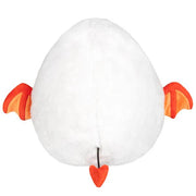 Back view of Mini Squishable Deviled Egg plush showing fluffy white egg body and heart tail