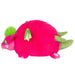 Side view of the Mini Squishable Dragon Fruit plushie with soft green spikes and bold tropical colouring.