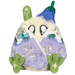 Front view of Mini Squishable Fairy Baby Mothman Plush with lilac wings and green feet