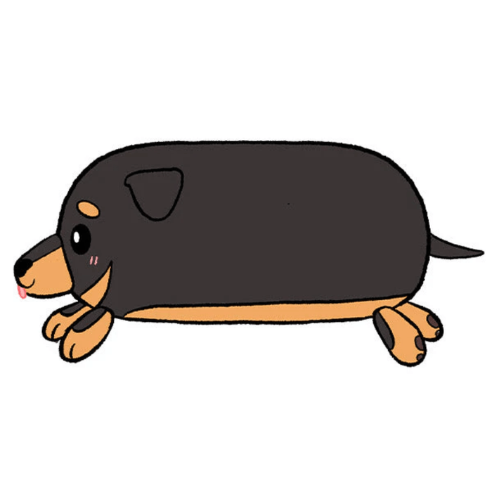 Mini Squishable Fluffy Dachshund character illustration