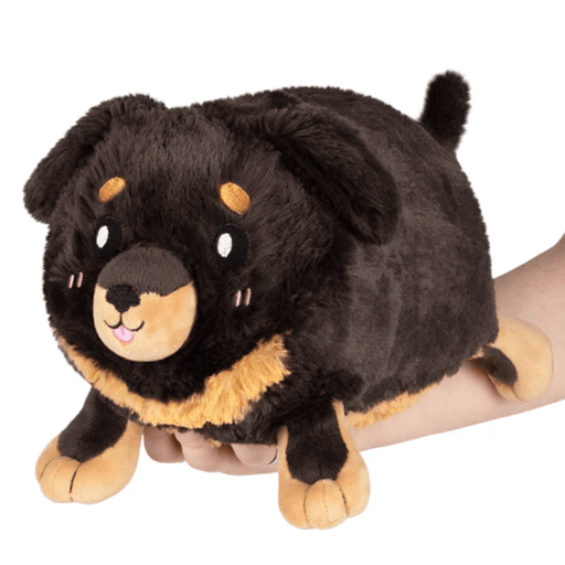 Mini Squishable Fluffy Dachshund plush toy front angled view