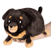 Mini Squishable Fluffy Dachshund plush toy front angled view