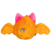 Back view of Mini Squishable Fruit Bat plush showing orange plush fur and spread wings