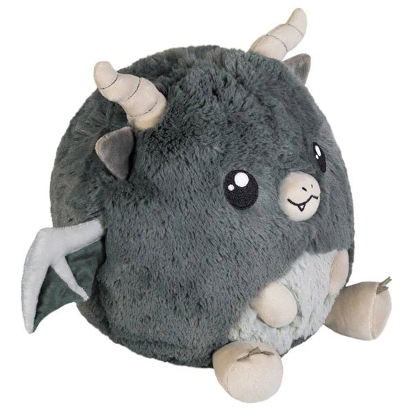 Side profile of Mini Squishable Gargoyle plush with visible claws, wings, and fangs.