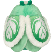 Back of Mini Squishable Matcha Moth showing green and cream patterned wings