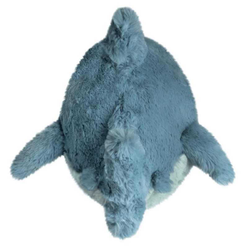  Rear view of the Mini Squishable Megalodon plush toy