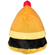 Rear view of Mini Squishable Pharaoh Plague Doctor showing golden headdress and fluffy black cloak