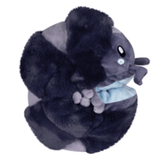 Mini Squishable Pillbug Rollie Pollie plush toy rolled into a ball shape, showing soft segmented texture.