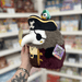 Mini Squishable Pirate Plague Doctor plush toy held in hand with tag visible