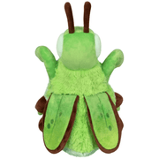 Rear view of Mini Squishable Praying Mantis showing green wings with brown edging and long antennae