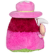 Side view of Mini Squishable Sakura Doctor Plague Plush showing pink hat, beak and fan detail