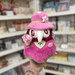 Mini Squishable Sakura Plague Doctor plush toy with bright pink fur, white beak mask, floral hat and cherry blossom cone