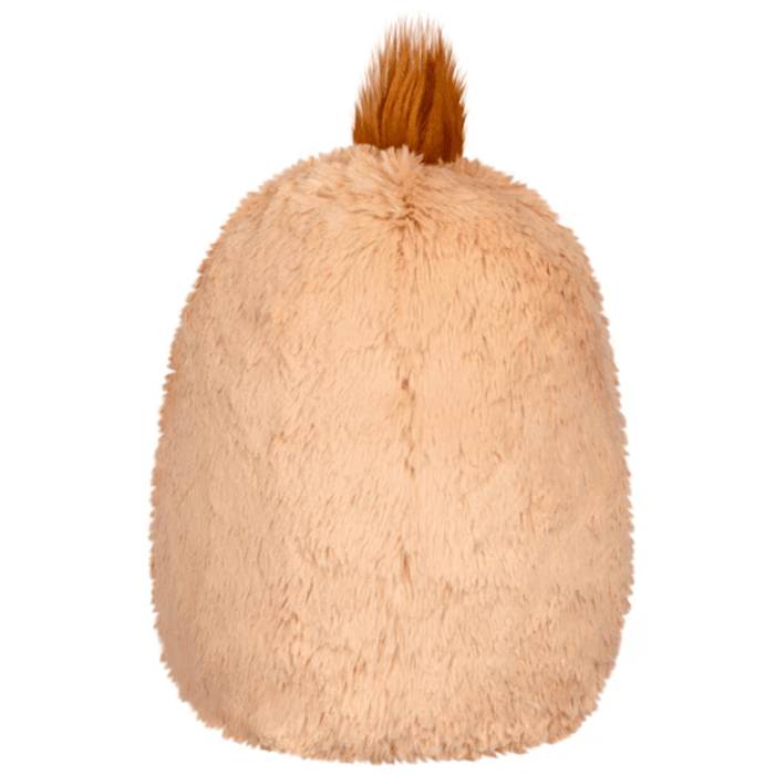 Back view of Mini Squishable Sleepy Sloth plush toy showing soft tan fur and tufted top.